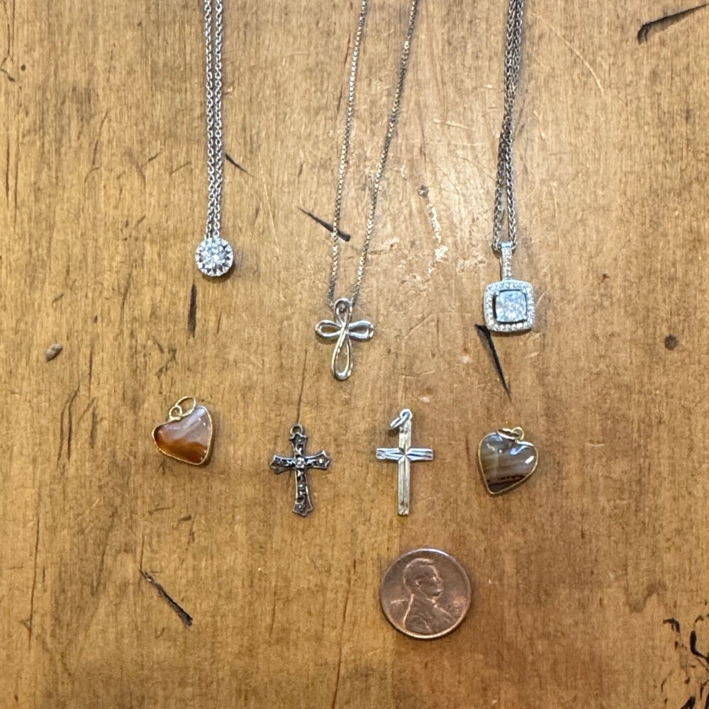 Mix of Silver Tone Pendant Necklace set